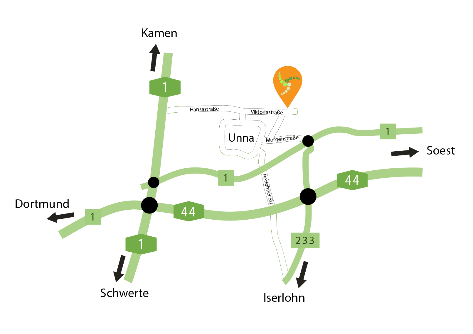 Anfahrtsskizze Jan Mende Praxis für ärztliche für Osteopathie, Orthopädie und Traumatologie